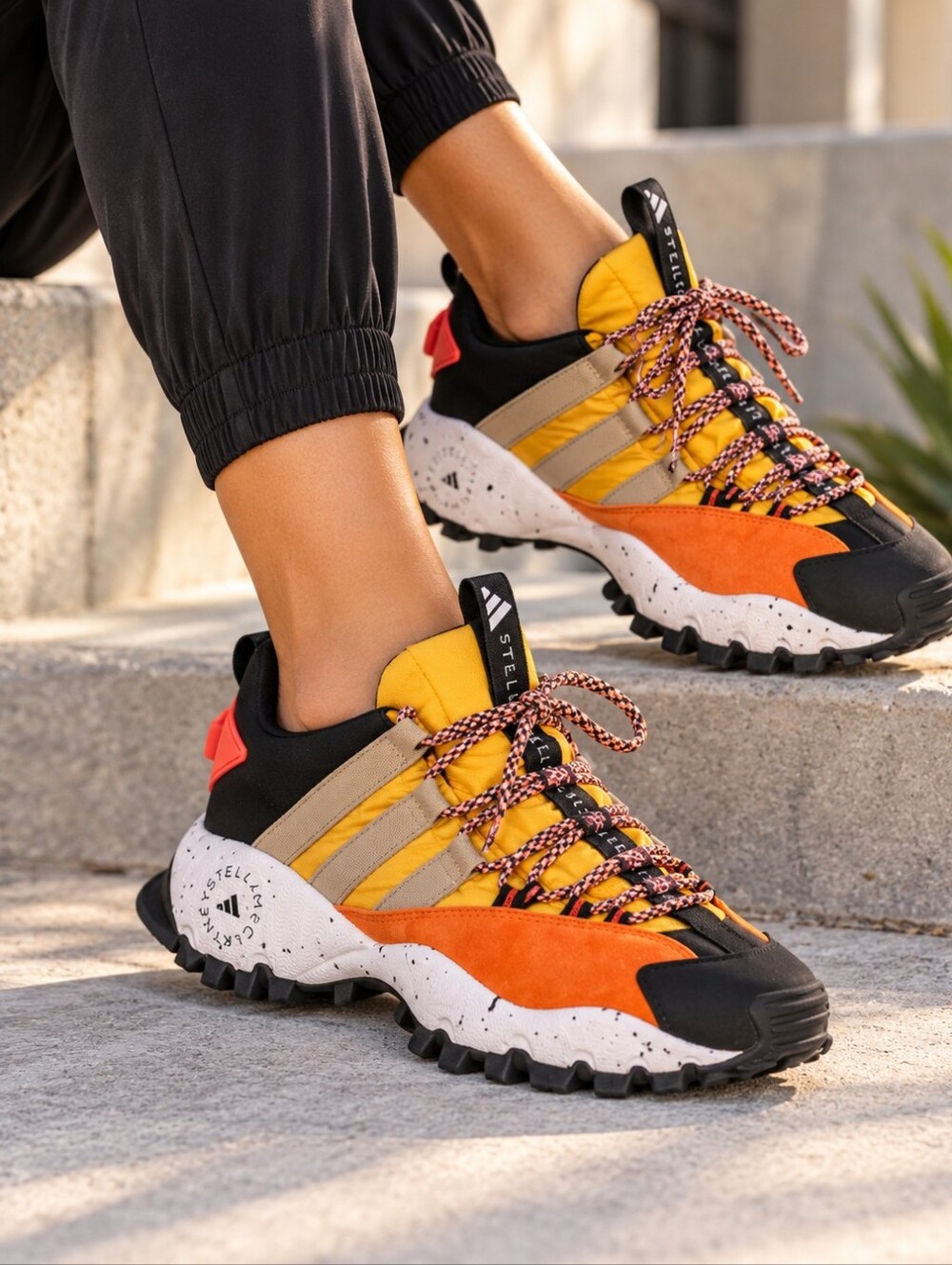 Adidas Stella McCartney Seeulater Trail Sneakers Orange Yellow Size 7.5